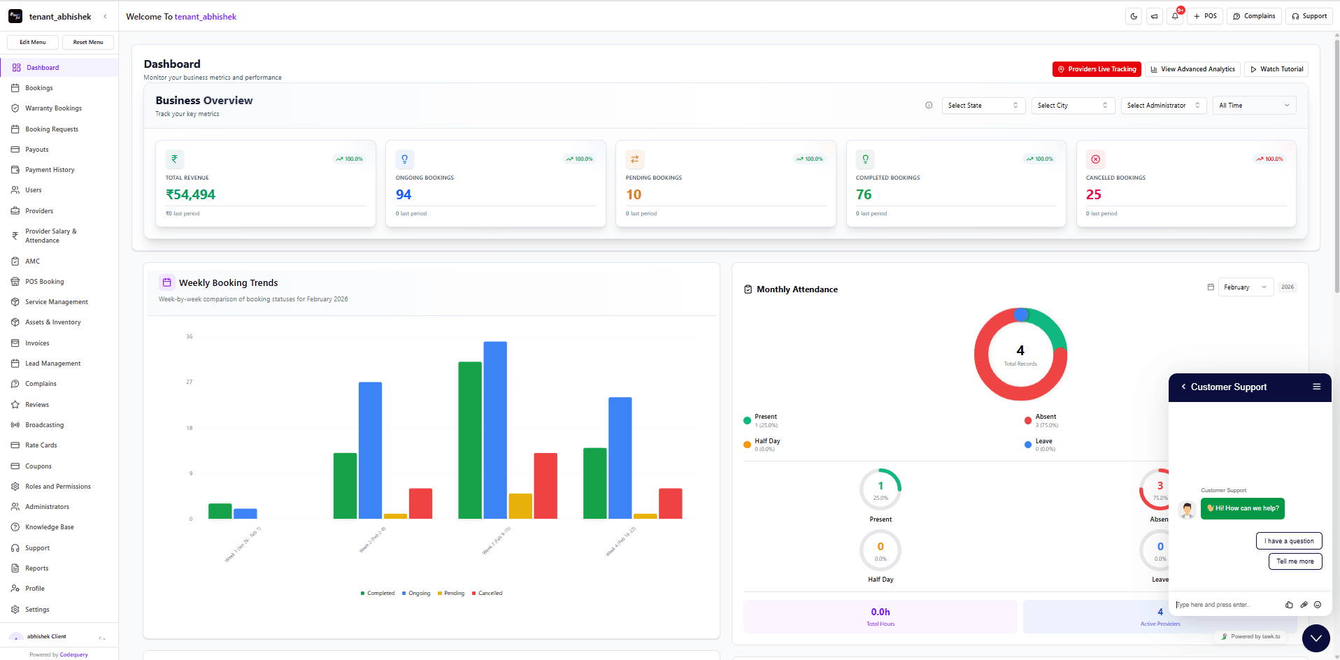 SERQ Admin Dashboard - Manage your service business from one platform